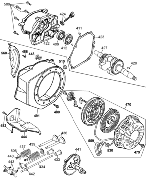 Crank Case, Recoil & Cam shaft Diagram and Parts List for PCI2200-B3 Type 1 Porter Cable Generator